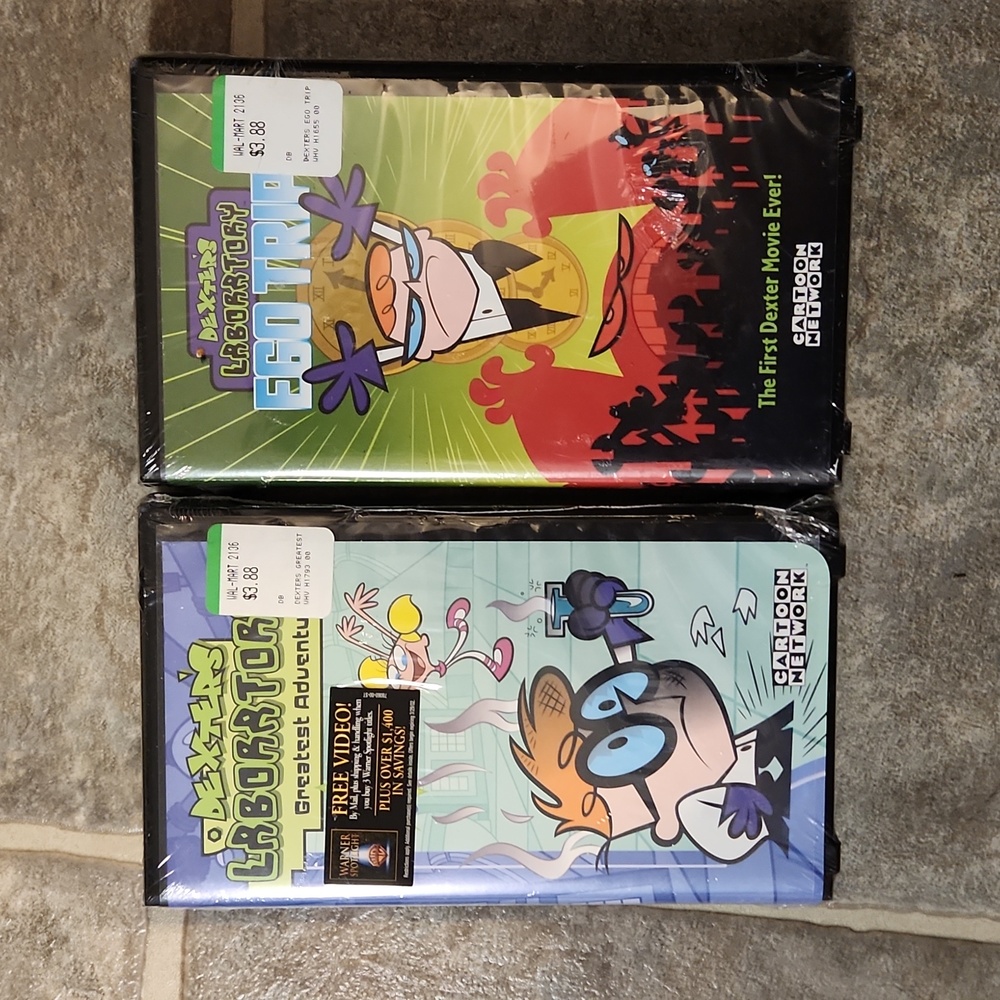Set of 2, Dexter's Laboratory VHS Tapes (circa late 90's, 2000)
